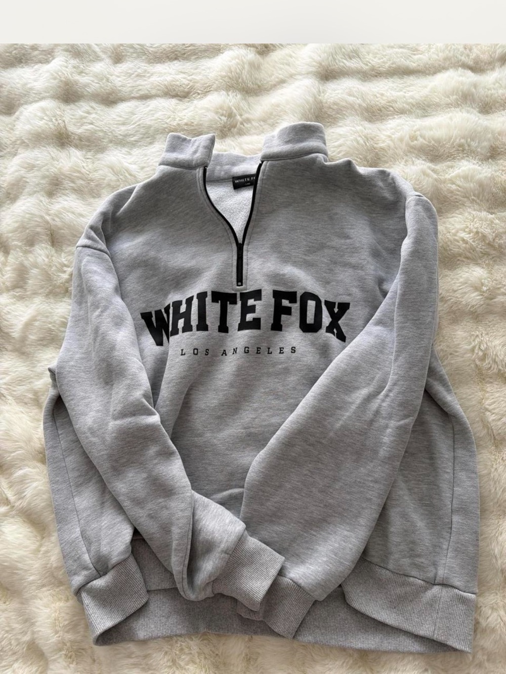 White Fox Boutique Grey Quarter-Zip Pullover